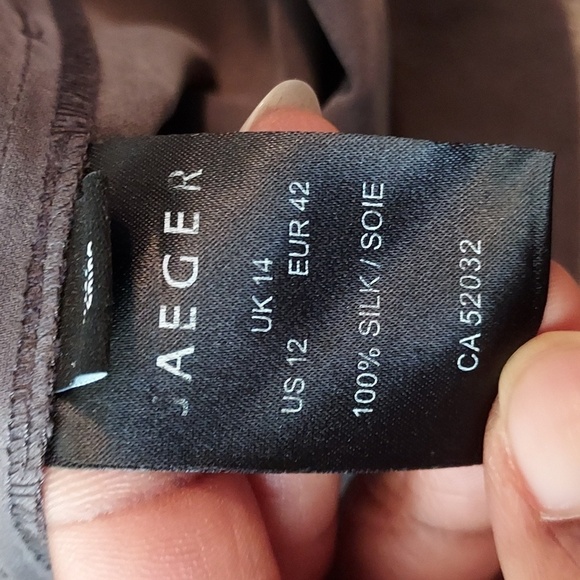Jaeger 100% SILK  Shift Dress Sz-14 - Picture 7 of 7